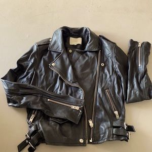 IRO black lamb leather biker jacket size EU 40
